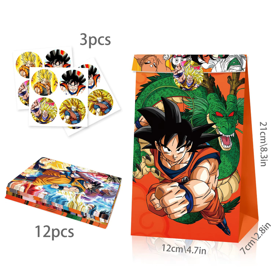 Bandai Dragon Ball Party-Geschenktüten mit Aufklebern im Anime-Design für Kinder, Mehrfarbig - Bild 4