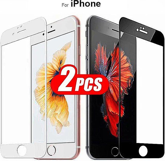 2 Stück Displayschutzfolien aus gehärtetem Glas für Apple iPhone 7, iPhone 8 Plus, iPhone 7 Plus sowie iPhone SE 2020 und 2022, transparent - Bild 1