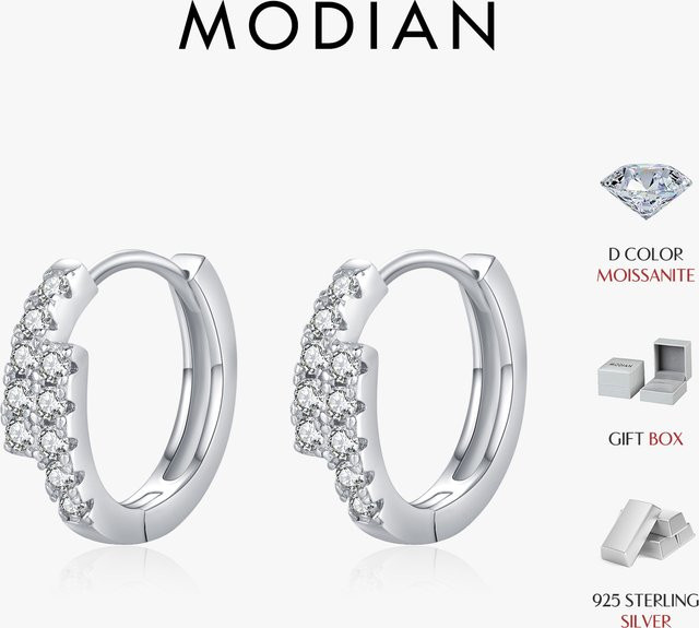 MODIAN D Creolen, 925 Silber, Moissanit, Damen - Bild 1