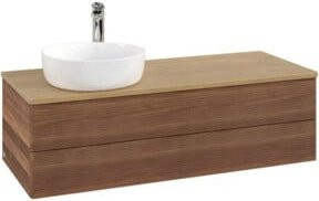 V&B Waschtischunterschrank Antao mit Frontstruktur und Beleuchtung in Eiche, B/T/H: 120 x 50 x 50 cm - Bild 1