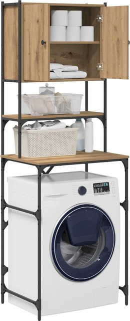 Waschmaschinenschrank Artisan von Yiwydaa in Eiche Braun, B/T/H: 68 x 48,5 x 194 cm - Bild 1