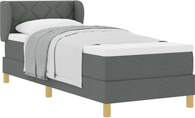 vidaXL Boxspringbett mit Matratze und Taschenfederkern in Dunkelgrau, B/L: 80 x 200 cm - Bild 1