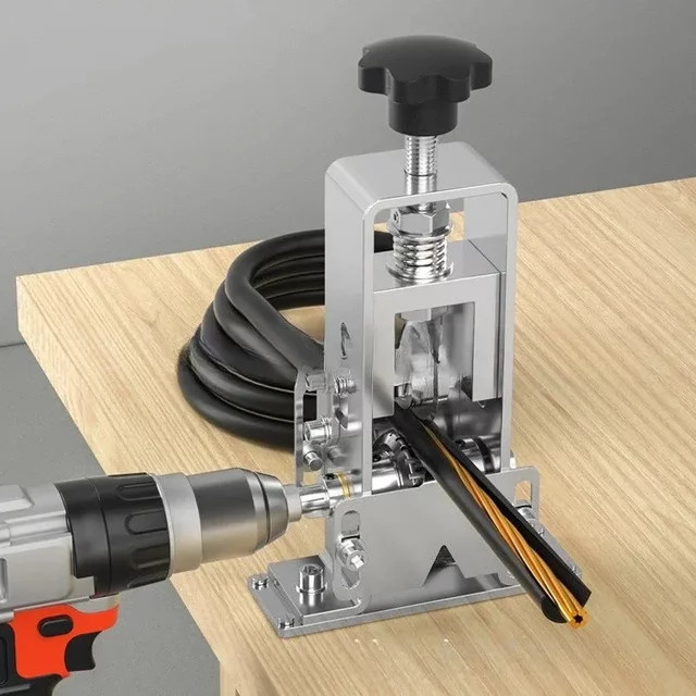 Elektrische Handkurbel-Abisoliermaschine für Kupferdraht in Silber als Autoreparaturwerkzeug - Bild 1