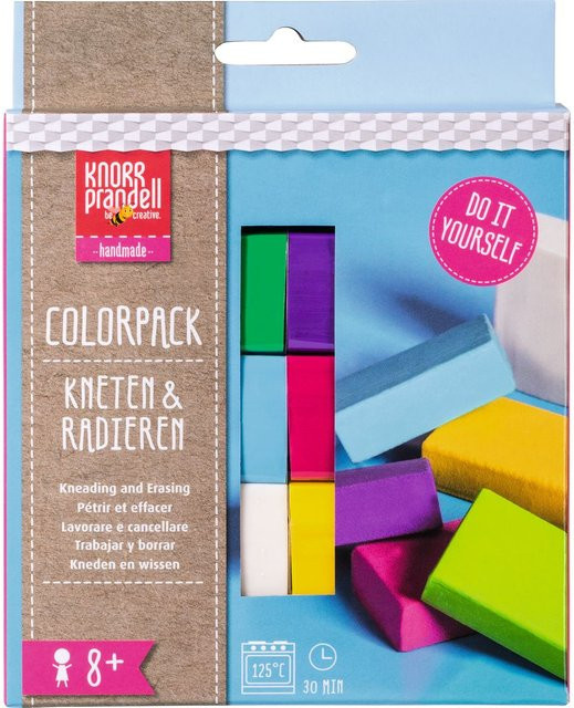 Kneten & Radieren Farbset Fun Modelliermasse Bunt / Mehrfarbig Set - Bild 1