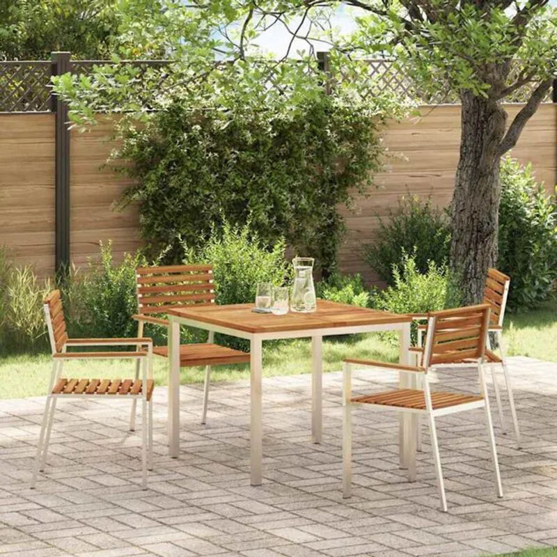 Vidaxl Gartenstuhl Set 4er Pack aus Massivholz Akazie in Braun B: 56 cm, T: 54,5 cm, H: 87 cm - Bild 1