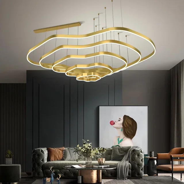 Moderne Pendelleuchte TAONUANSHU in Gold/Messing für dein Wohnzimmer - Bild 1