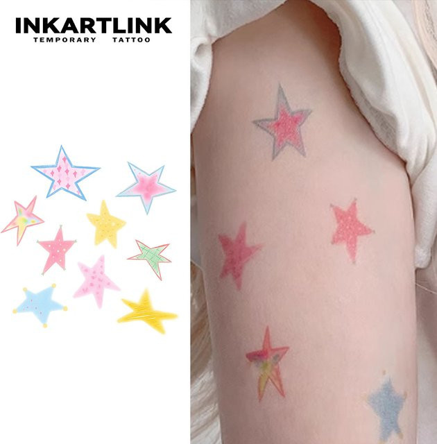 INKARTLINK Temporäre Tattoos mit Sternmuster, Unisex - Bild 1