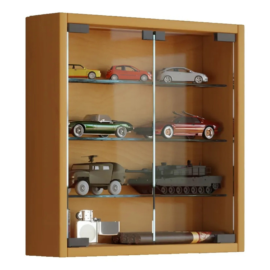 VCM Wandvitrine Mandosa S in Braun mit Glastüren und ESG-Sicherheitsglas, B/H/T: 40 x 40 x 10 cm - Bild 5