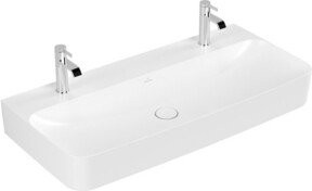 V&B Waschtisch Finion in Stone White mit 2 Ablauflöchern und ohne Überlauf, Breite: 100 cm, Tiefe: 47 cm - Bild 1