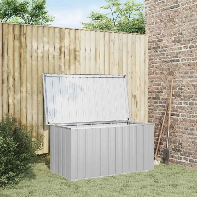 Furnicato Gartenbox aus verzinktem Stahl und Kunststoff in Grau, B/T/H: 129 x 67 x 65 cm - Bild 1
