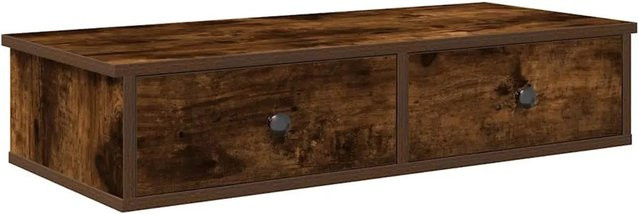 vidaXL Wandregal mit Schubladen in Räuchereiche, B/T/H: 80 x 34 x 17 cm - Bild 1
