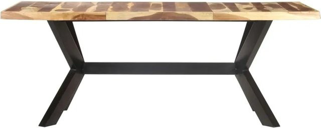 vidaXL Esstisch aus Massivholz in Braun im Industrial Design, B/T/H: 200 x 100 x 75 cm - Bild 1