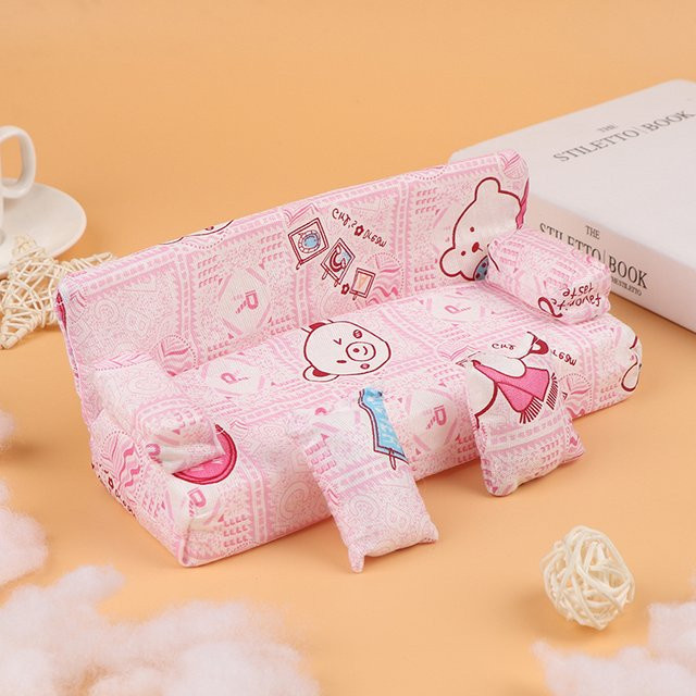 DIAPER&CORED Puppenhaus Möbel Zubehör, 3-teiliges Set, Floral Stoff Sofa Set - Bild 1