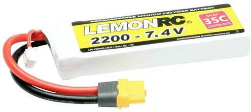 LemonRC LiPo Modellbau-Akkupack 7.4V 2200 mAh 2S 35C Softcase mit XT60 Anschluss in Weiß - Bild 1