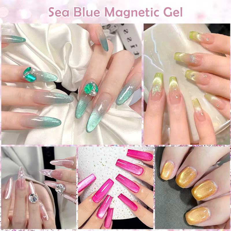 Mtssii Magnetgel-Nagellack-Set, 7-teilig, holografischer Glitzer, schimmernd - Bild 3