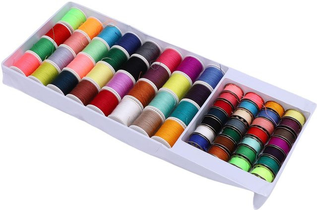 Wosawe Outdoor Sports Polyestergarn-Set mit 32 Kunststoff- und 28 Metallspulen in Mehrfarbig und Grau - Bild 1