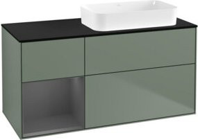 V&B Waschtischunterschrank Finion mit Wandbeleuchtung in Anthrazit lackiert, B: 120 cm, T: 60 cm - Bild 1