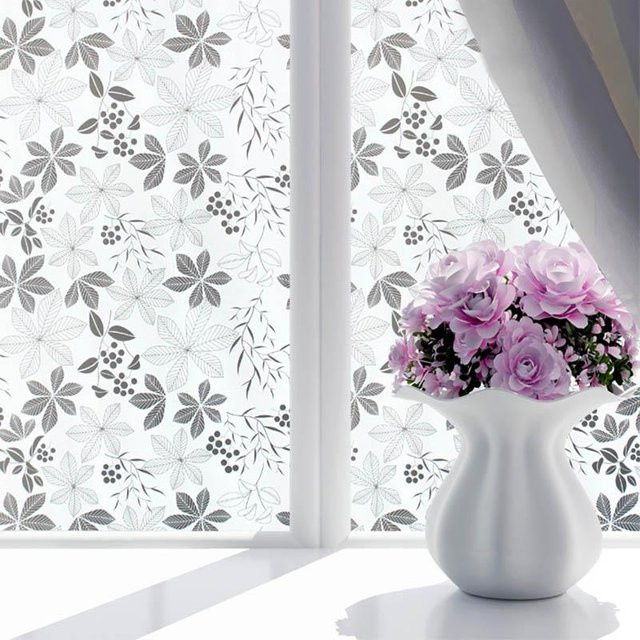 Selbstklebende Milchglas Fensterfolie von yalujia87 in Weiß, Sichtschutzfolie aus Kunststoff, B: 45,0 cm, H: 100,0 cm - Bild 1