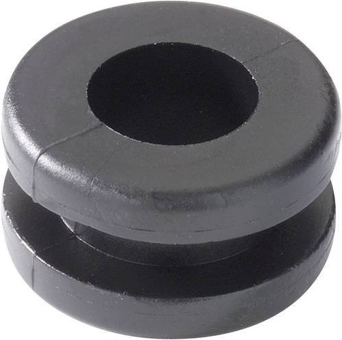HellermannTyton Kabeldurchführung HV1302-PVC-BK-M1 aus PVC in Schwarz mit maximalem Klemm-Ø von 8mm und maximaler Plattenstärke von 3mm - Bild 1