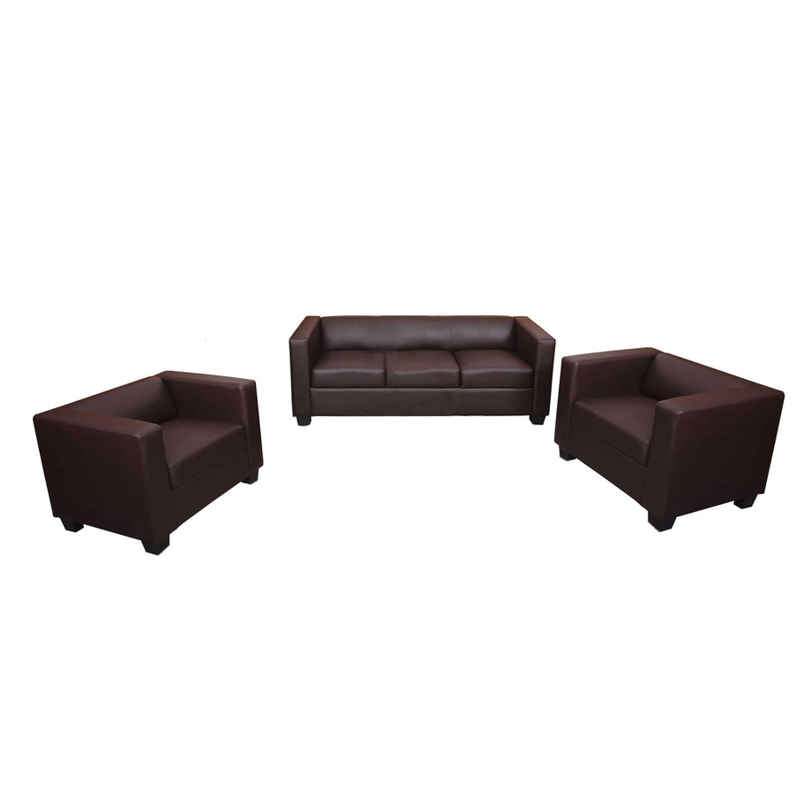 MCW Sofagarnitur Lille 3-1-1 aus Kunstleder in Coffee Brown - Bild 2