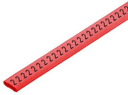 Weidmüller CLI M 2-4 Kennzeichnungsring in Rot und Schwarz mit Aufdruck 2, Außendurchmesser-Bereich 10 bis 31 mm - Bild 1