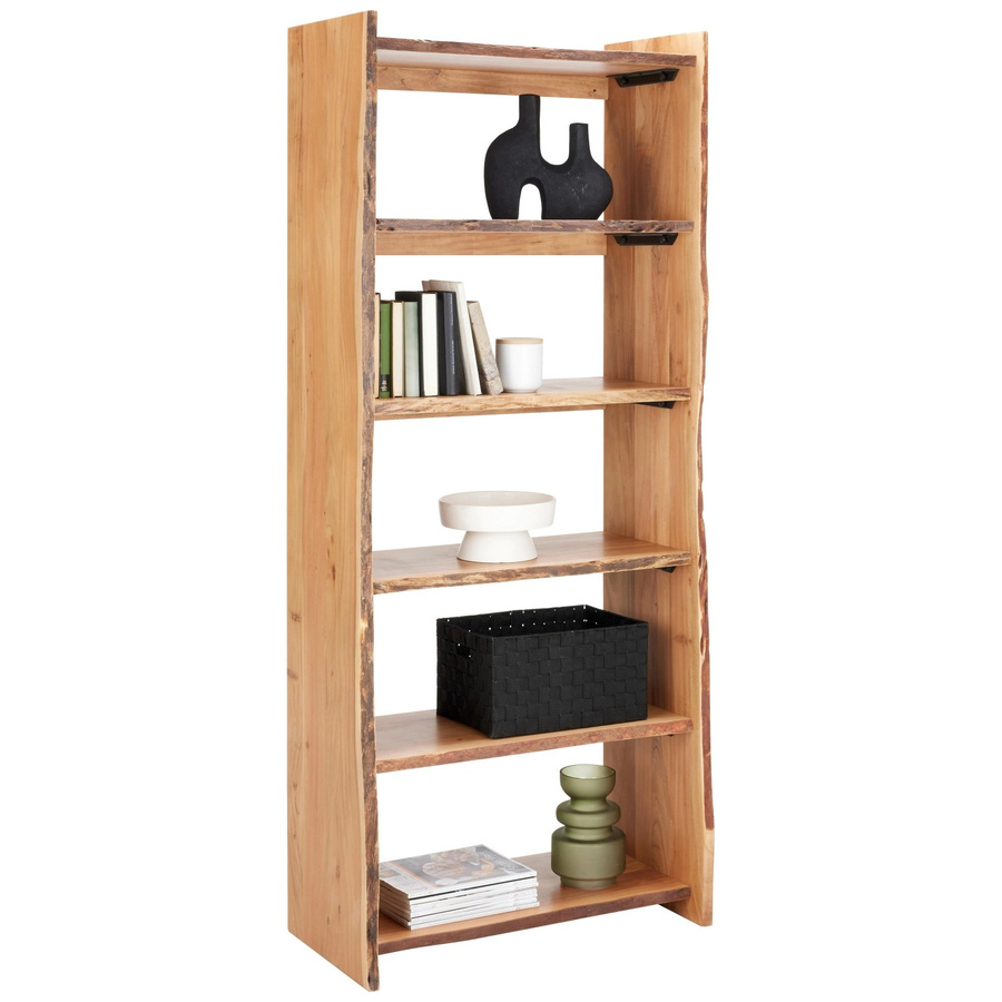 Premium Living Regal in Akazienfarben aus Holz und Metall, B/T/H: 80 x 38 x 190 cm - Bild 2