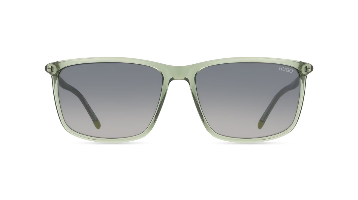 Hugo Boss HG 1374/S Sonnenbrille Vollrand, Eckig, Acetat, Herren, grün, grau - Bild 1