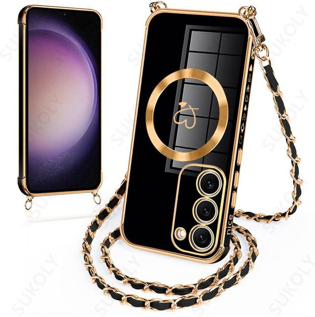 MagSafe kompatible Lanyard-Handyhülle für Samsung Galaxy S26 S25 S24 S23 S21 Ultra und FE in Schwarz - Bild 1
