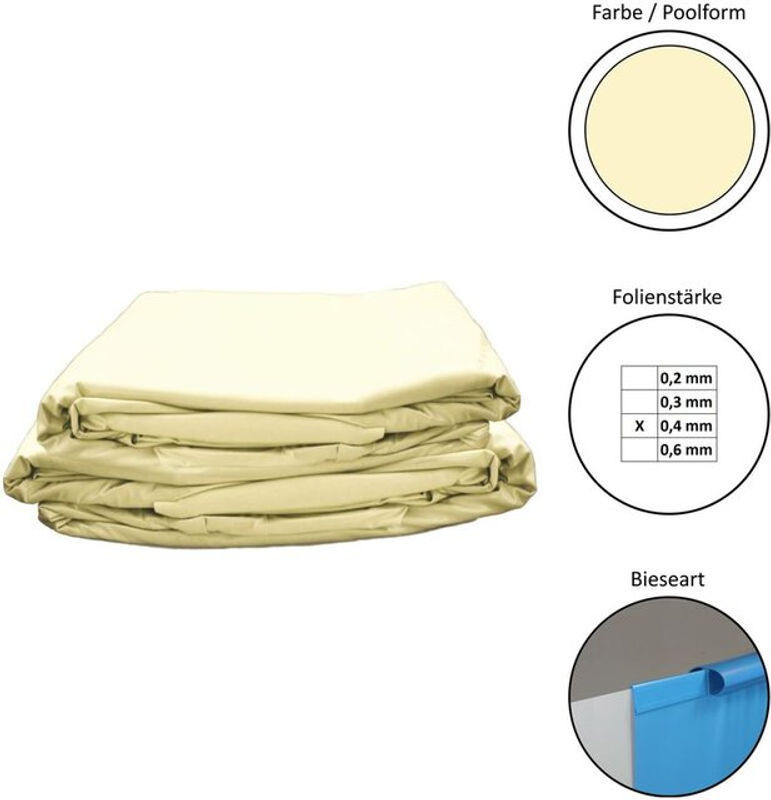 Waterman Poolfolie Ersatzfolie für Rundbecken in Beige und Gelb aus Kunststoff - Bild 1