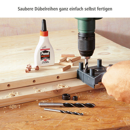 Wolfcraft Universal-Meisterdübler-Set 78-teilig in Grau und Mehrfarbig für Holz und Metall - Bild 4