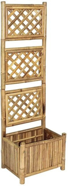 Furnicato Pflanzenbehälter mit Bambus-Spalier in Braun, B/T/H: 40 x 30 x 135 cm - Bild 1