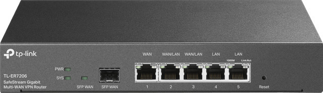 TP-Link Omada TL-ER7206 VPN Router in Schwarz mit Ethernet/LAN-Anschlüssen - Bild 1