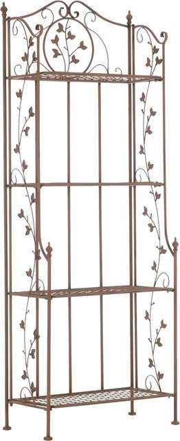TPFGarden Standregal Aaron aus Metall in Antik Braun für Garten und Balkon B: 60 cm, T: 33 cm, H: 158 cm - Bild 1