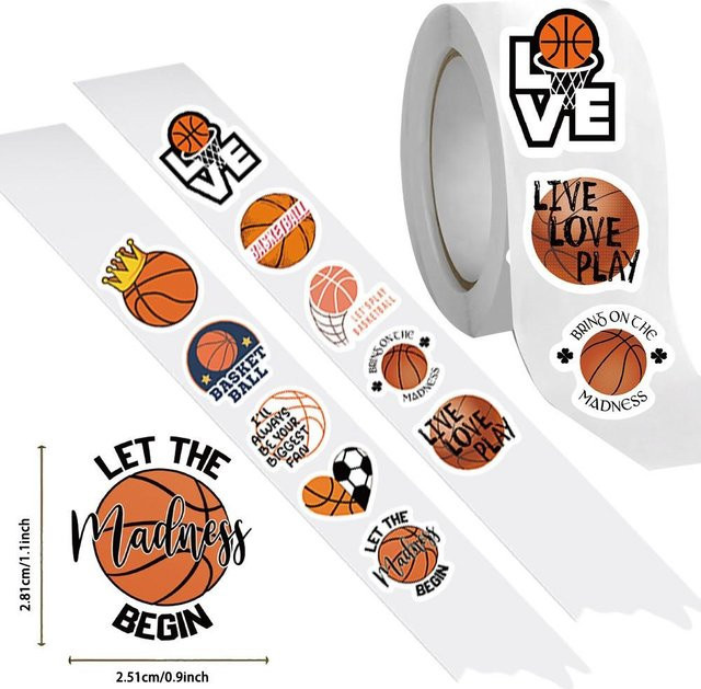 Linyi toy Basketball Sport Aufkleber Bunt / Mehrfarbig 500 Stück - Bild 1