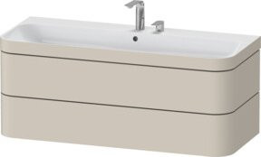 Duravit Möbelwaschtisch-Unterschrank Happy D.2 Plus in Tau matt mit 2 Schubladen und 2 Hängeldern, Breite: 117,5 cm, Tiefe: 49 cm - Bild 1
