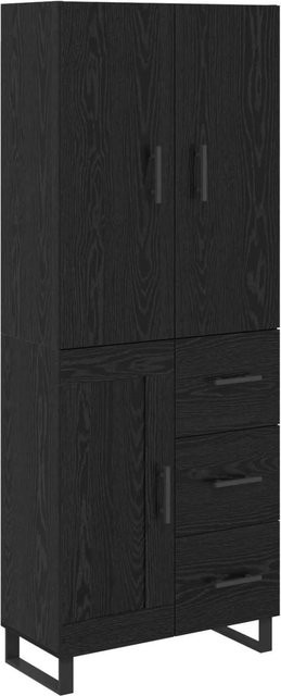 2er Set vidaXL Highboards in Schwarz und Eichen-Optik aus Holz und Glas, B/T/H: 180 x 40 x 69,5 cm - Bild 1