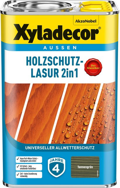 Xyladecor Holzschutz-Lasur 2in1 Tannengrün matt lösemittelbasiert - Bild 1