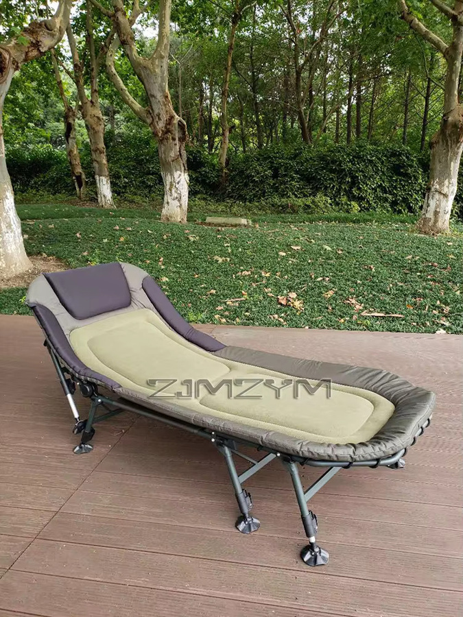 ZJMZYM Klappbett Liegestuhl mit verstellbarer Kopfstütze und ergonomischer Form für Camping und Garten - Bild 2