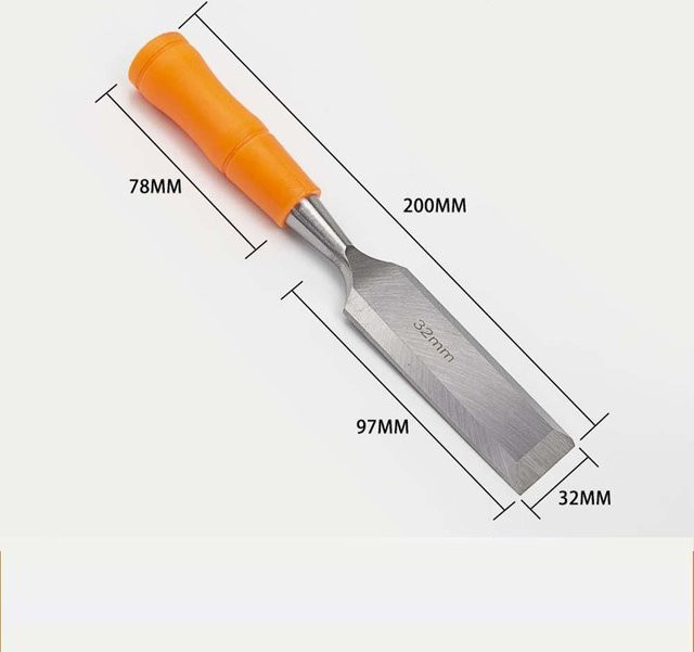 Präziser Holzmeißel Schnitzmeißel aus Edelstahl in Orange - Bild 1