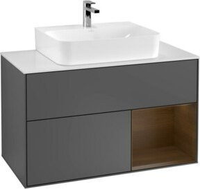V&B Waschtischunterschrank Finion 100 in Anthrazit, Breite: 100 cm, Tiefe: 50,1 cm, Höhe: 50,1 cm - Bild 1