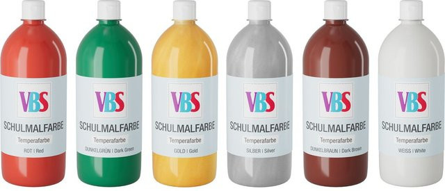 VBS X-Mas Schulmalfarbe, 6er-Set, Bunt / Mehrfarbig - Bild 1