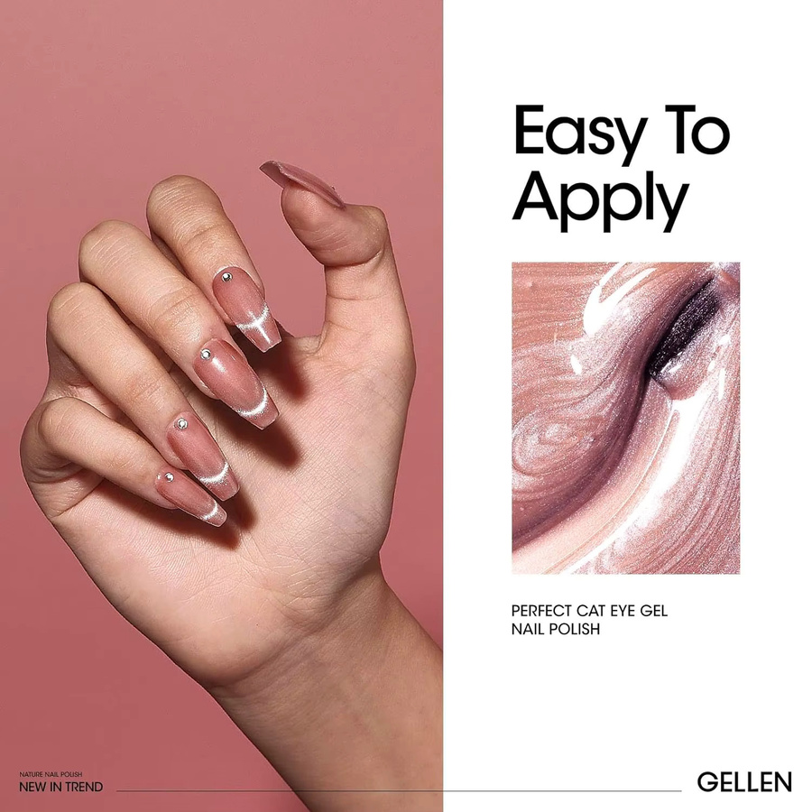 GELLEN Cat Eye Gel-Nagellack-Set, 6 Farben, Schimmernd, Magnet, Glitzer - Bild 3