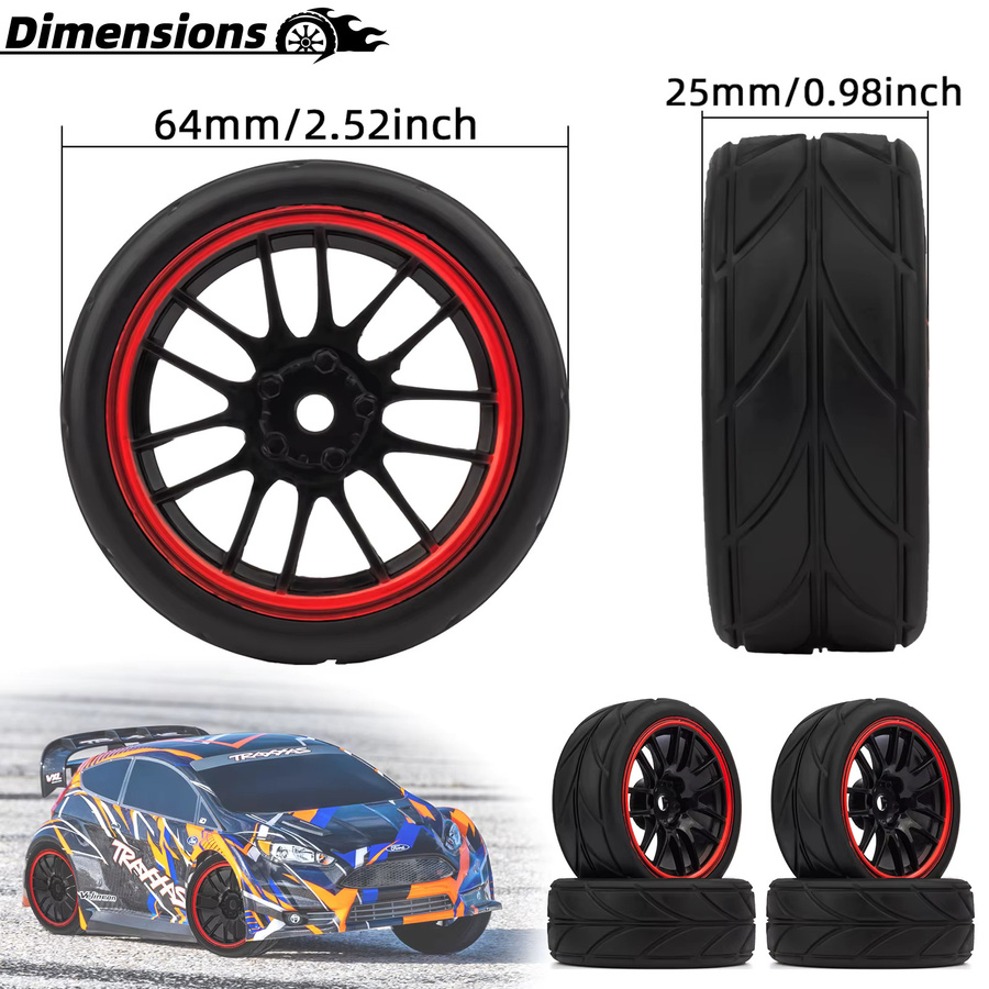 RC 12mm Sechskantreifen 2,55" Highway Drift Off-Road, Rennreifen - Bild 2