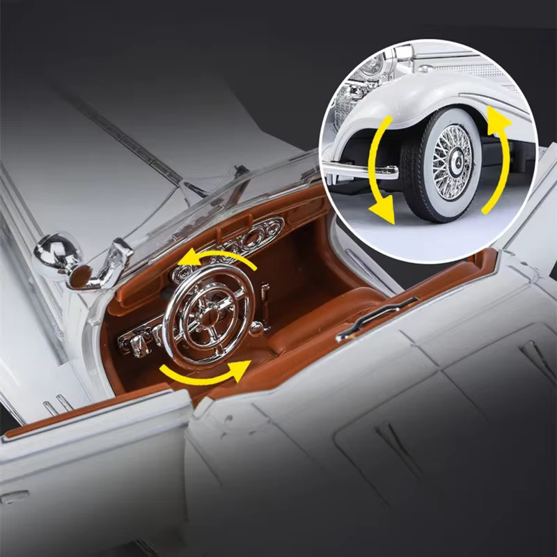 Maisto 1:24 1936 Benz 500K, Diecast Metall Auto Modell, mit Licht und Sound - Bild 4