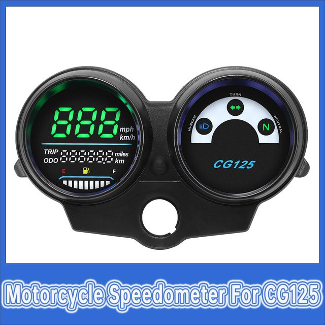 MAIMEIMI Digitaler Motorrad Tachometer mit LED Dashboard für Honda CG125 in Schwarz - Bild 1