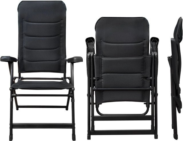 Osoltus Alu Camping Klappsessel Hochlehner 3D Soft Touch in Black, B/T/H: 73 x 63 x 120 cm - Bild 1