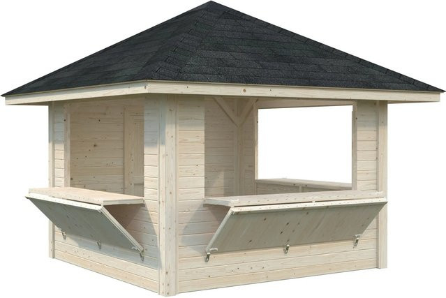 Palmako Marktstand Bianca Set 106 aus Fichtenholz in Braun mit Pyramidendach, B/T/H: 300 x 300 x 319 cm - Bild 2