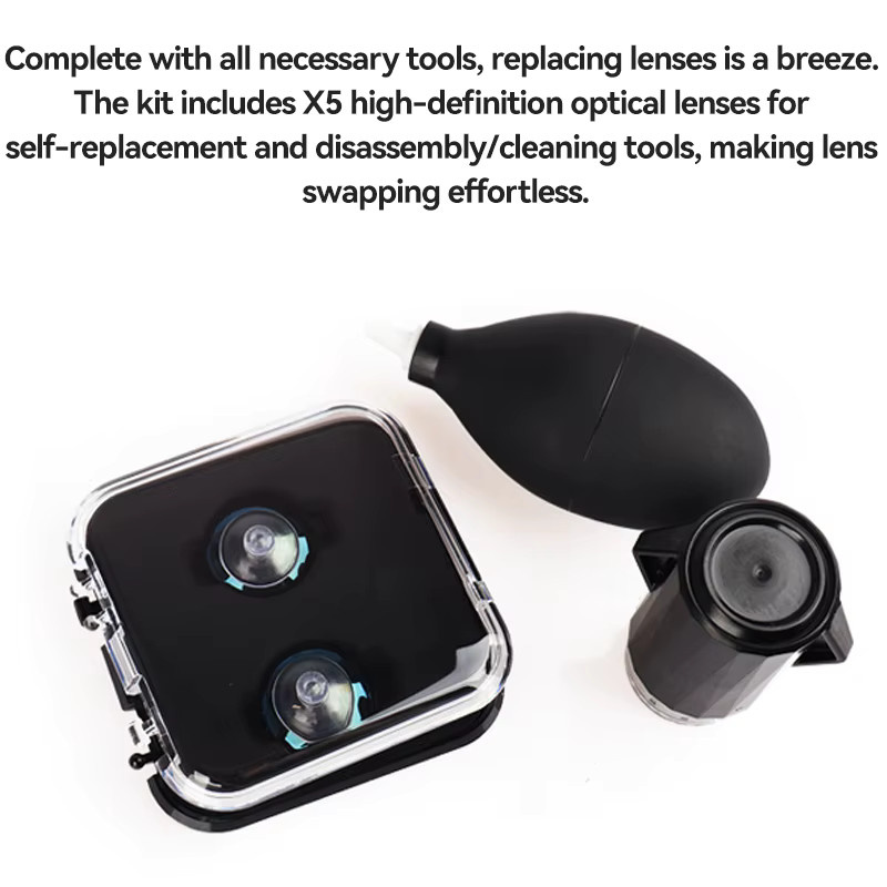 Insta360 X5 Objektiv-Ersatzkit mit abnehmbarem Reparaturglas und Halterung in Schwarz - Bild 3