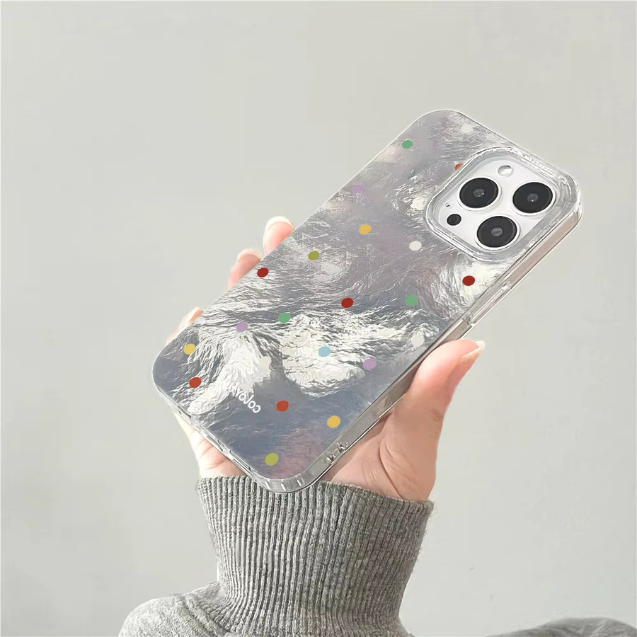 Sturzsichere TPU-Schutzhülle mit Polka-Dot-Design für dein iPhone (kompatibel mit iPhone 7 bis iPhone 17 Pro Max) - Bild 3