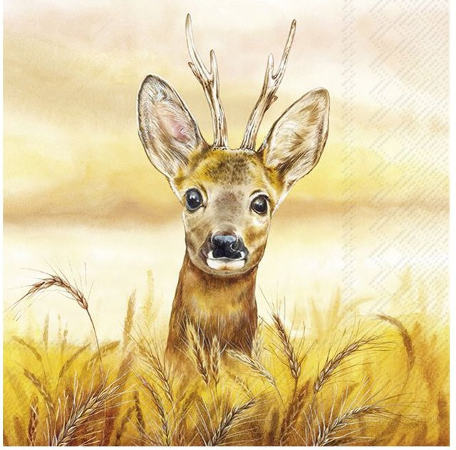 Serviette Golden Autumn aus Papier in Gelb mit Herbstmotiv - Bild 1